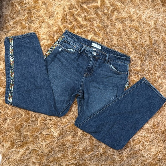 Knox Rose Blue Jeans with Colorful Side Stripes size 8 - Picture 1 of 10